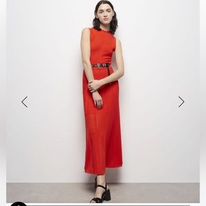 THE KOOPLES LONG PUMPKIN KNIT DRESS IN OPENWORK MESH